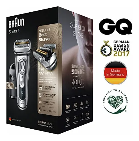 Braun Razor 9390cc Waterproof Seco Mojado Barba Cortar Plata