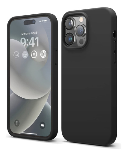 Funda Para iPhone 14 Pro Max De Silicona, Resistente Negro