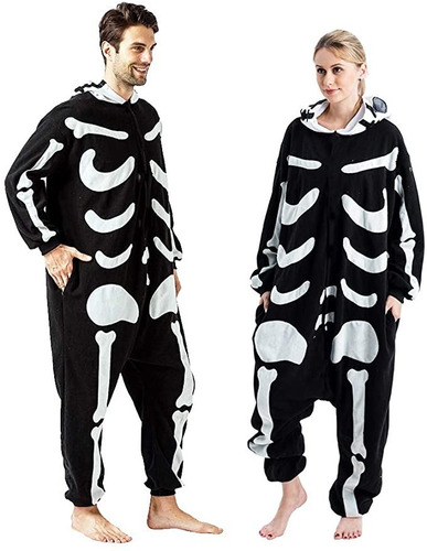 Disfraz Pijama De Calavera Esqueleto Muerte Damas Adultos B