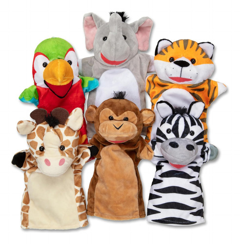 Marionetes De Mão Melissa & Doug Safari Buddies, Conjunto De