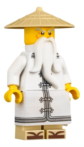 Minifigura Lego Ninjago Movie Sensei Wu Con Bata Blanca 7061
