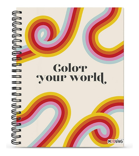 Cuaderno Universitario A4 Tapa Dura Rainbow Mooving 96h Raya