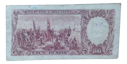 Antiguo Billete 100 Pesos Moneda Nacional Bott 2046 1956