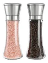 Comprar Molinillos Para Sal Y Pimienta Vidrio Y Metal Set X2. Wishop