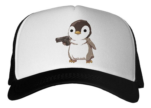 Gorra Pinguino Con Un Arma Apuntando