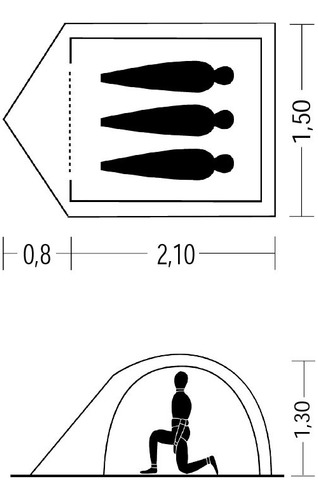 Carpa Cacique Igloo Trekker 3 Tres Personas - Ultra Liviana