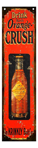 Cartel De Chapa Publicidad Antigua Orange Crush Apai 039