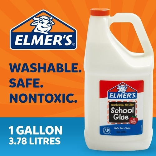 Elmers Pegamento Escolar Blanco, Lavable. 1 Galón (slime)