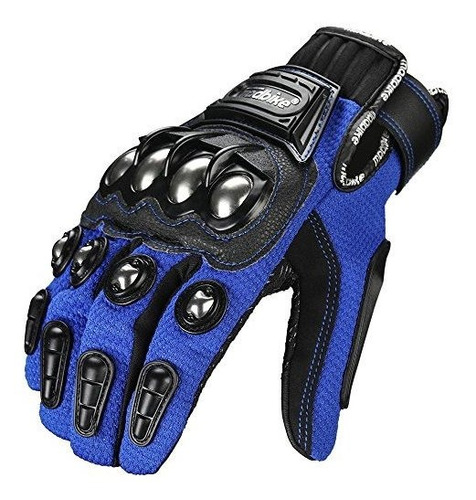 Guantes Táctiles Moto Bicicleta Acero Xl Azules, Modelo 10c