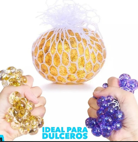 12 Pelotas Antiestres Squishy Glitter Cerebro Hidrogel Orbee