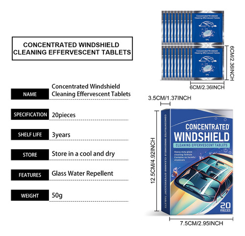 Tabletas Efervescentes Limpiaparabrisas G Car Rain Pro 2001