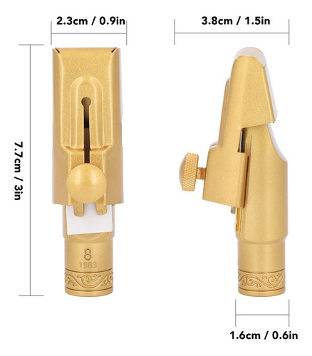 Boquilla Plana Para Saxofón Soprano En Forma De B, Metal De