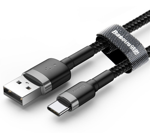Cable usb tipo C Baseus rojo/negro con entrada USB salida USB-C