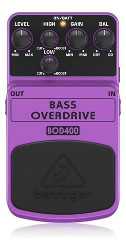 Pedal Para Baixo Behringer Bass Overdrive Bod400