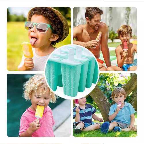 Y 10 Formas De Silicone Para Picolés De Sorvete + Tampas