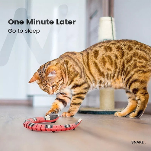 Imagen 2 de 8 de Serpiente Juguete Para Gatos Interactivo Sensor Obstáculos!