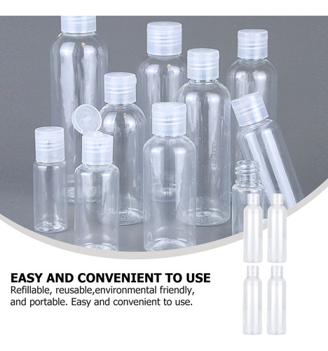6 Botellas De Plástico Exprimibles De 120 Ml Con Contenedor