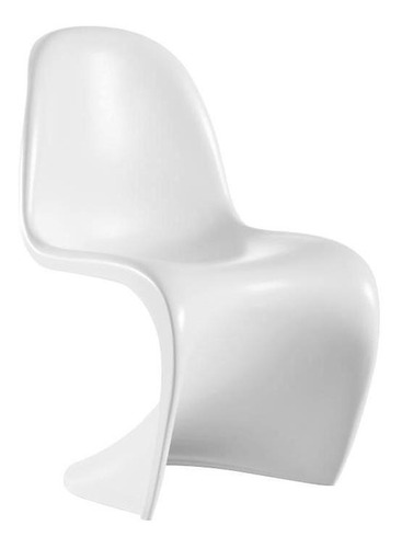 Cadeira Panton Curve Design Jantar Cozinha Branco Fosco Estrutura da cadeira Branco-fosco