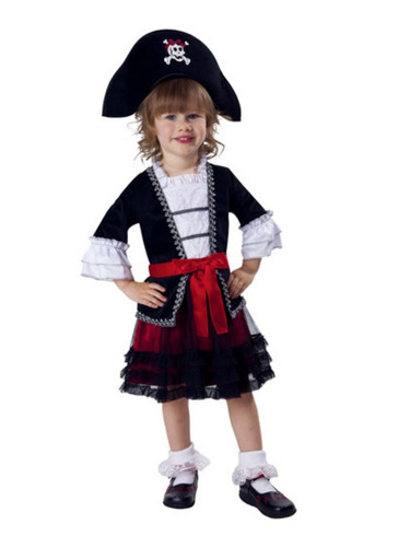 Disfraz Para Niña Pirata Talla 3t-4t  Halloween 