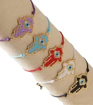 Comprar Pulsera De La Suerte Chaquira Mano Hamsa, Mano Fátima