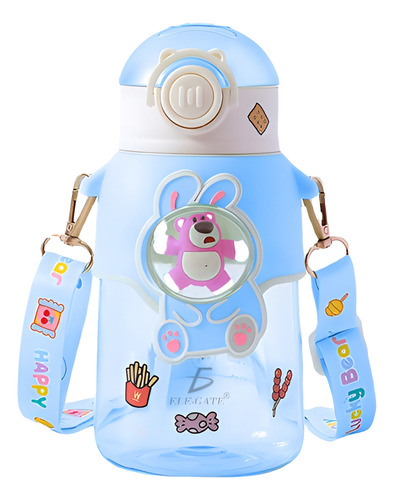Botella Agua Portátil Ajustable Bonito Diseño Kawaii 450 Ml
