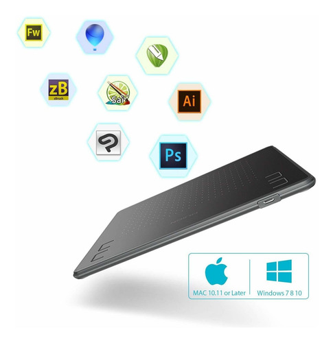 Tableta Gráfica Huion H430p Con 4096 Pluma Presión 4 Short