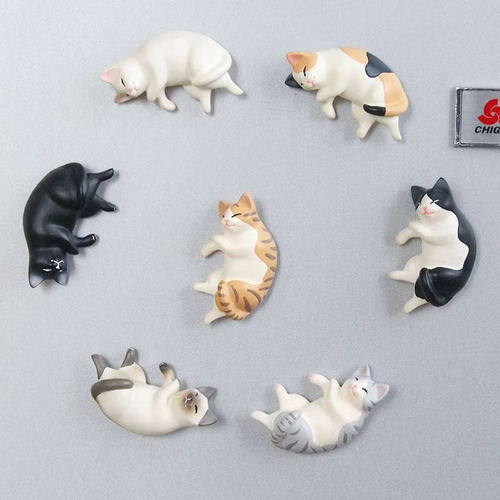 Imán Decorativo Para Nevera Con Forma De Gato En 3d, 7 Unida
