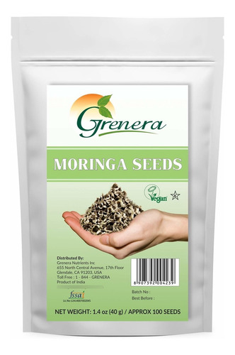 Grenera Moringa Oleifera Semillas 1.4 Onzas / 40 G - Approx 