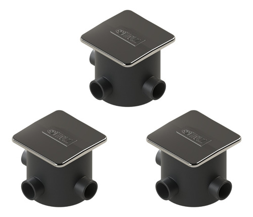 3 Caixas De Passagem Inox Ajustável Led Piscina Tholz