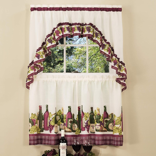 Juego De Cortinas De Ventana Con Estampado De Filtrado De Lu