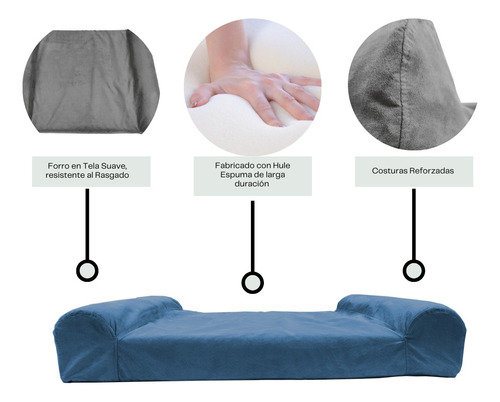 Cama Para Perros Grandes Y Medianos, Resistente Color Navy