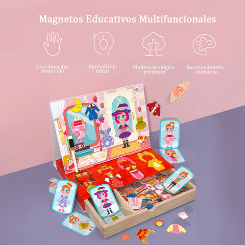 Rompecabeza Magnético De Vestir Jueguete Didáctico De Madera
