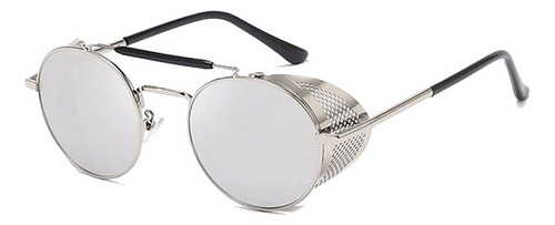Óculos De Sol Modas Alok, Cor Prateado Armação De Aço, Lente De Policarbonato Haste De Aço