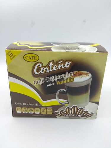 Café Costeño Cappuccino Vainilla 10 Sobres De 30gr