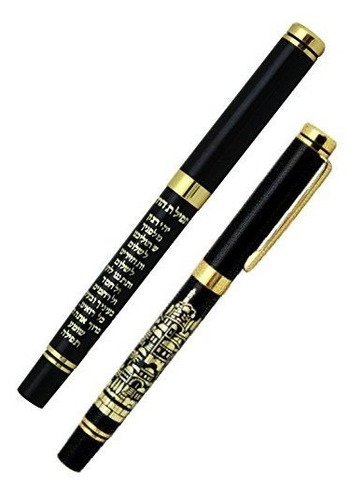 Bolígrafo - Elegant Ballpoint Pen Gold Jerusalem With Hebrew