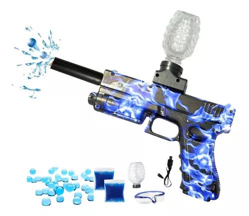 Arma de Gel Automática Azul + 10.000 bolinhas de gel - Beartac