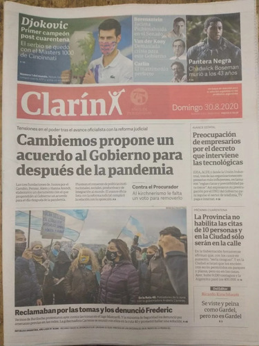 Diario Clarín Domingo 30 De Agosto 2020