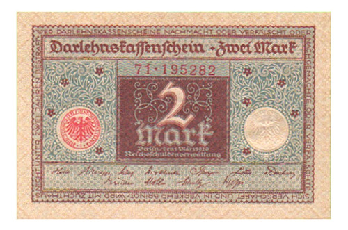 Billete Alemania 2 Marcos, Pick 60, Año 1920, Sin Circular.-