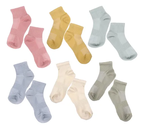 6 Pares De Calcetines De Algodón Para Mujer, De Malla, Trans