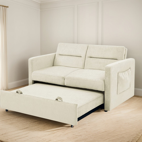 Sofa Cama Convertible 3 En 1 Color Beige 55p Marca Antetek