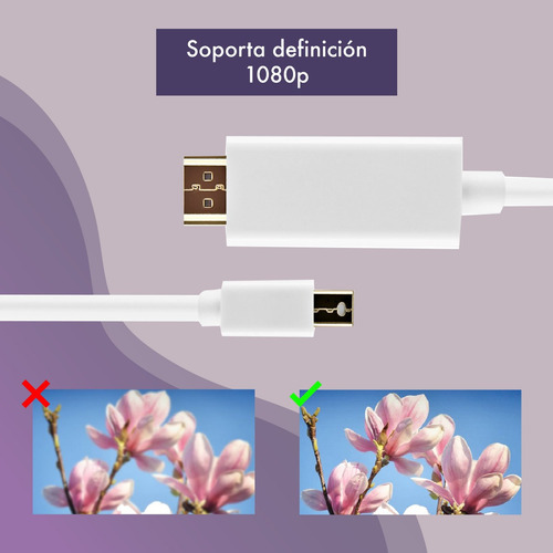 Imagen 3 de 10 de Cable Mini Displayport A Hdmi 180cms - Full Hd 1080p