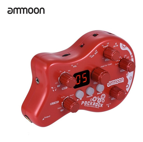 Pedal De Efectos Ammoon Pockrock, Rojo Eu