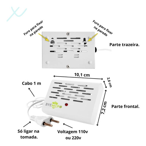 Antimofo Elétrico Byemofo Elimina Ácaros Fungos 110v Cor Branco Branco