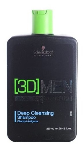 Schwarzkopf  3d Men Shampoo Deep Cleasing Pelo Graso X 250ml