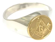 Comprar Maçon Mestre Aprendiz Anel Pequeno Redondo Prata Ouro 18k M2