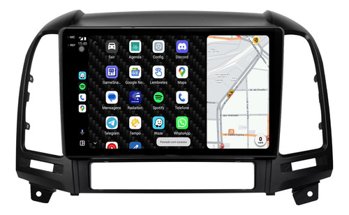 Multimidia Santa Fé 05/13 9p Android Carplay 4/64gb + Ré
