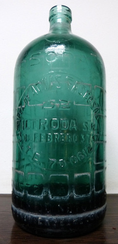 Sifon Soda Filtrona Srl Verde Oscuro Antiguo Sin Cabeza.