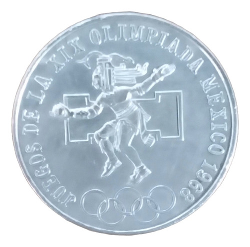 Moneda Juegos Olímpicos Xix De Mexico 1968 Plata Ley .720