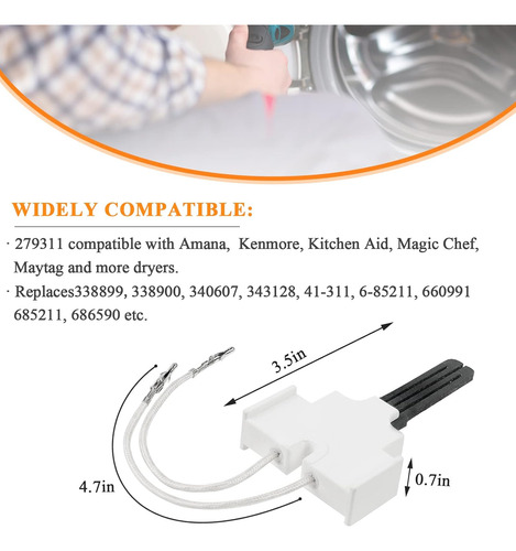 338906 Wp338906 Sensor De Llama Para Secadora A Gas 279834 B