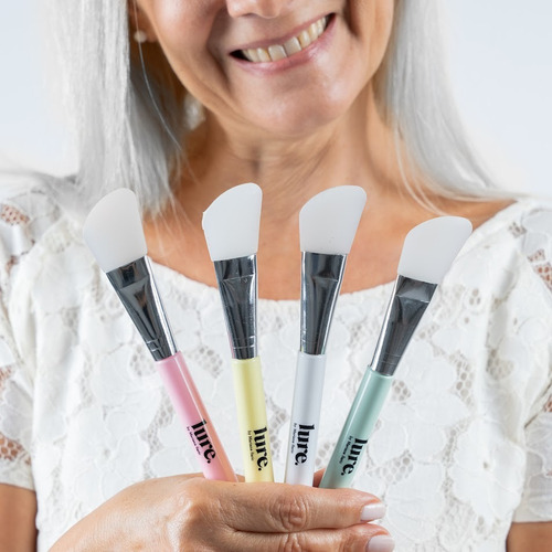 Brocha Silicona Lure Facial Base Maquillaje Profesional Ojos Color Blanco